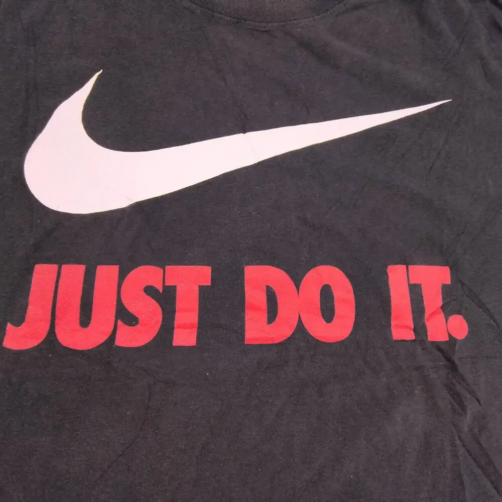 Nike Tee Just Do It Short Sleeve Casual Crew Neck Shirt Mens Size Large L Black